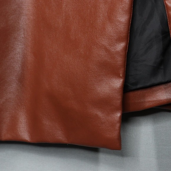 Princess Polly Blazer Jacket Womens Sz 20 Brown Jocelyn Vegan Leather Oversized - Picture 2 of 8